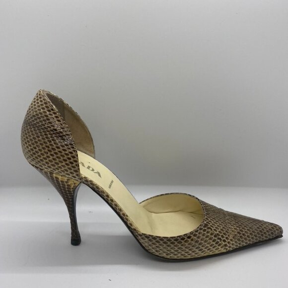 Genuine Python Prada Pointy Toe D'Orsay 37.5 - Picture 1 of 6